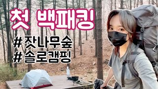 솔로캠핑/첫 백패킹/호명산잣나무숲속캠핑/육회/소고기뭇국/치즈라면/Backpacking/solo camping/캠핑 ASMR/캠핑간단요리