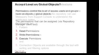 Global Objects & Permissions in a PowerCenter Repository
