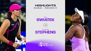 Iga Swiatek vs. Sloane Stephens | 2024 Dubai Round 2 | WTA Match Highlights