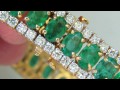 avis diamond 27.65ct natural fine green emerald diamond bracelet g vs 14kt multirow