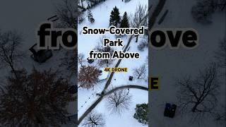 Snow-Covered Park in 4K | Stunning Drone Footag #shorts #aerialview