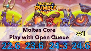 [Warcraft Rumble] Molten Core All Bosses #1 - Play Raid with open queue - try low lvl deck -  v11.1