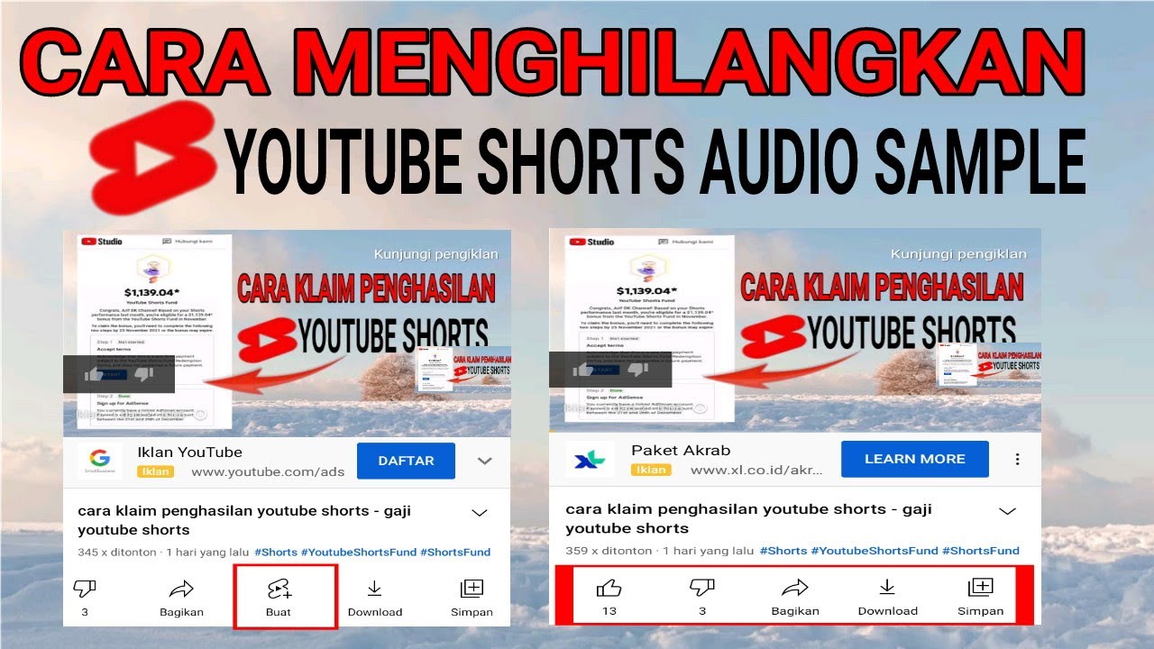 Tutorial Shorts Video Cara Menghilangkan Youtube Shorts Audio Sample