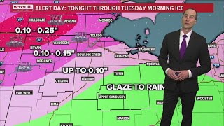 Monday night ALERT DAY issued for freezing rain, icy roads into Tuesday | WTOL 11 Weather - Jan. 22