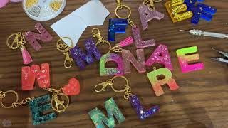 Llaveros de Letras de Resina / resin keychains