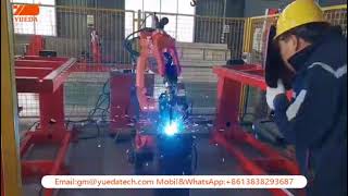 Yueda robot welding test before delivery