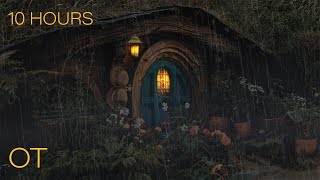Stormy Night in Hobbiton | Soothing Rain & Rolling Thunder Sounds for Relaxing | Studying | Sleeping