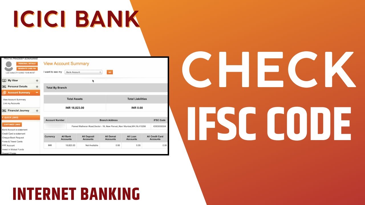 How To Find IFSC Code In ICICI Net Banking | ICICI Net Banking - YouTube