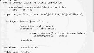 Java 8 MS Access database connection insert record java program