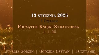 #GodzinaCzytań | I Czytanie | 13 stycznia 2025