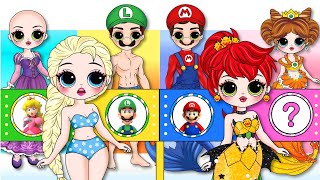 Paper Story | How To Make Supper Mario Mermaid Fashion Growing Up Full In Real Life