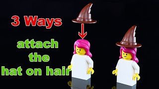 3 ways to attach the hat on hair