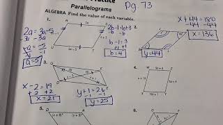Workbook 6-2: Parallelograms