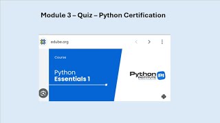 Python Essentials 1 - Module 3 Quiz - Python Certification