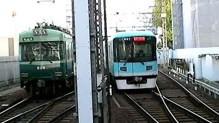 京阪京津線800系京都市役所前行き　浜大津駅入線