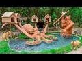 Build Cat House For Rescued Kitten And Swimming Pool Fish Pond