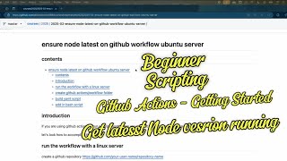 Beginner Scripting - Set Up GitHub Actions And Update Node Version
