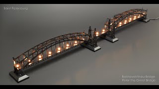 Installation Bolsheokhtinsky Bridge, Светильник Большеохтинский мост, Мост Петра Великого