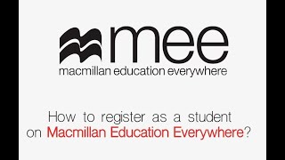 How to register as a student on Macmillan Education Everywhere