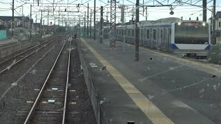 福島県から茨城県となる常磐線の勿来駅～大津港駅間を走行するE501系の前面展望