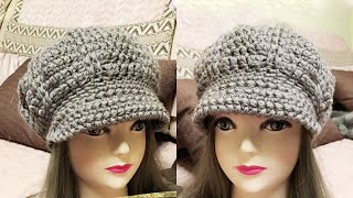 Crochet Peak Cap Hat Pattern