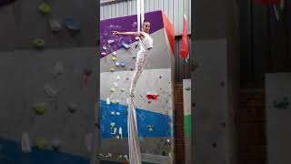 Intermediate Aerial Silks Crossback Straddle to Double Ankle Hang Drop