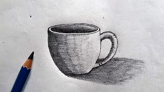 Sketch | Drawing 3D Cup | Easy Drawing and Sketching | Pencil Drawing
