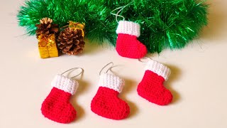 Christmas Crochet Decorations | Crochet Christmas Ornament Mini Stockings Tutorial