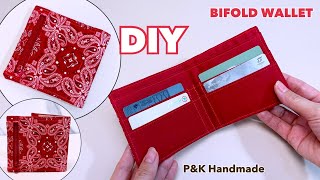 EASY DIY BIFOLD WALLET WITH 4 CARD AND ZIPPERED FOR COINS | WALLET MAKING IDEAS EASILY AT HOME |