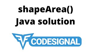 Codesignal shapeArea problem | Java Solution | Arabic