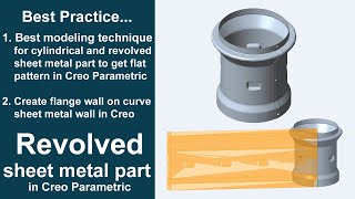 Sheet metal tutorial | Revolve sheet metal part in Creo Prametric