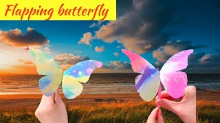 How to make a moving Butterfly/ Origami flapping butterfly/Easy Flying Butterfly using paper #shorts
