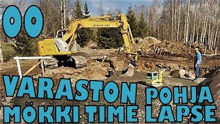 Mökki time lapse, osa 00: Varaston pohjan täyttö