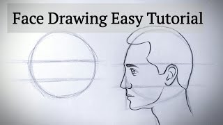 how to draw a side view face male Drawing  side face sketch EASY tutorial step by step for beginners