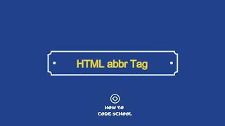 HTML abbr Tag