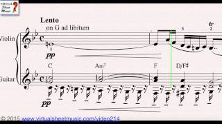 Johann Sebastian Bach's Air for Guitar and Violin - Sheet Music Video Score