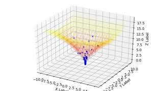 ackley function solved with PSO algorithm