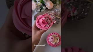 How to make a Rosette using tip 2D #rosettes#valentine#cupcakes#tutorial#fyp#howto