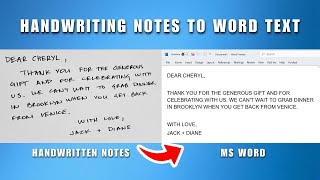 How To Convert Handwritten Notes To MS Word Document 2026