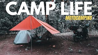 Camp Life Raw Campsite - Motocamping - ASMR - Silent Vlog