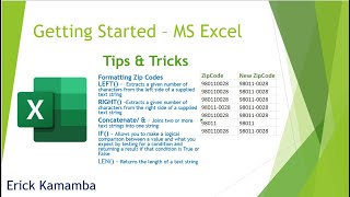 Microsoft Excel Tips and Tricks - Formatting Zip Codes using IF Function
