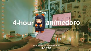 animedoro: real time study with me (40/20) with music