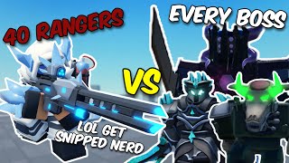 40 Rangers VS Every Boss in the Game | Tower Defense Simulator (Roblox)