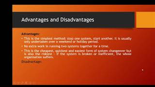 System Changeover Methods