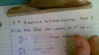 3 7 Implicit Differentiation Example Second Derivative