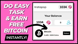 Earn $5 Bitcoin For Free \u0026 Cash Out Instantly: (Instapop App Review!)