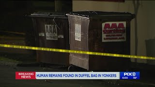 Suspected human remains found in abandoned duffel bag in Yonkers