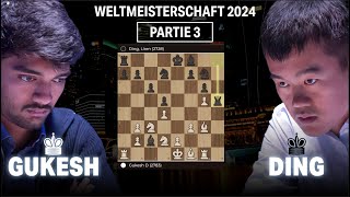 Gukesh vs Ding - Partie 3 der Schach-WM 2024