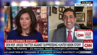 Ro Khanna on  Erin Burnett OutFront on CNN discussing Twitter and the First Amendment