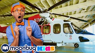 Blippi Explores a Firefighting Helicopter | Blippi | Kids Songs | Moonbug Kids